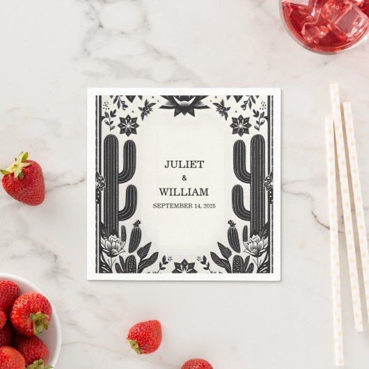 エレガントフィエスタサボスフローラメキシ結婚カン スタンダードカクテルナプキン (インサイチュ)