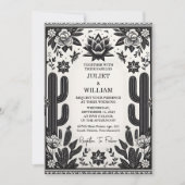 エレガントフィエスタサボスフローラメキシ結婚カン 招待状 (正面)