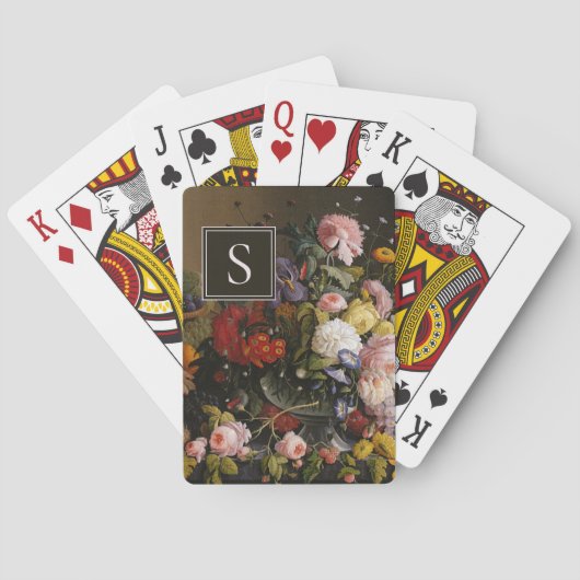 エレガントフィールドフラワーズブーケ絵を描ファインアート トランプ (裏面)