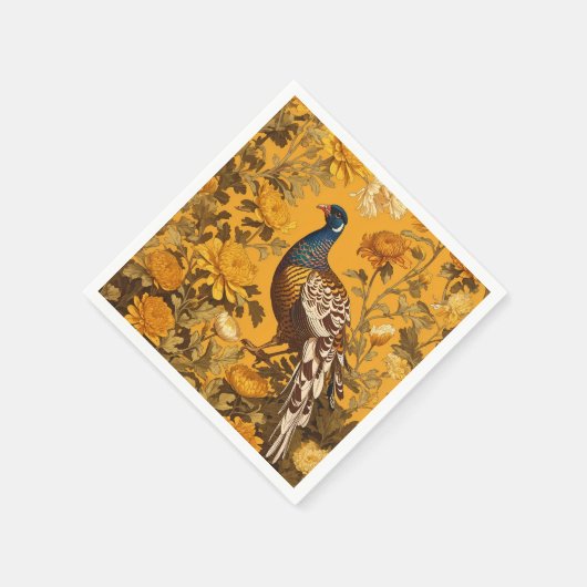 エレガントフェアント・ウィリアインスパイアム・モリス スタンダードカクテルナプキン (角)