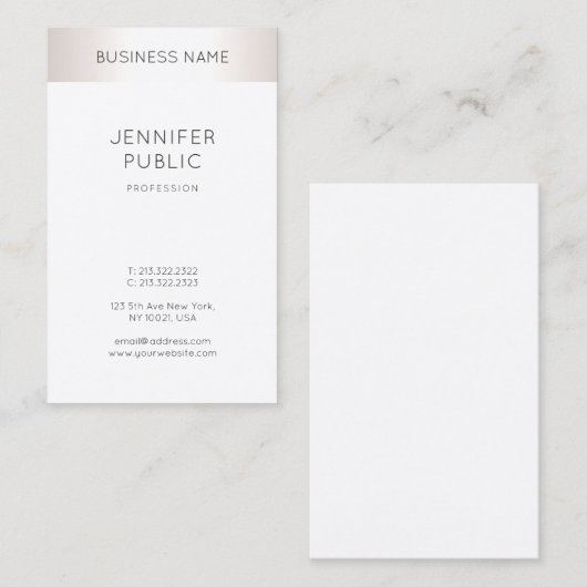 エレガントフェイクお洒落銀モダンプロフェッショナル 名刺 (正面/裏面)