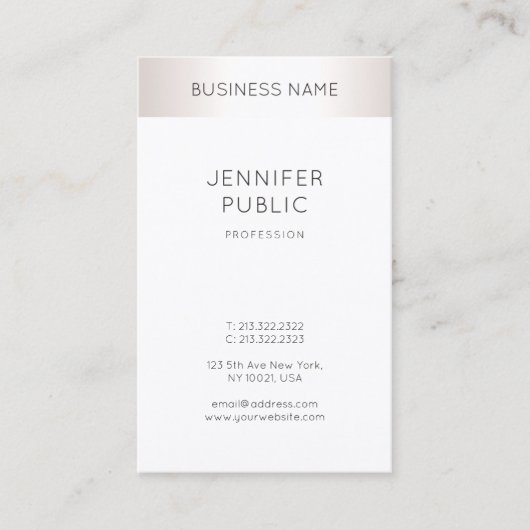 エレガントフェイクお洒落銀モダンプロフェッショナル 名刺 (正面)