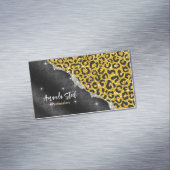 エレガントフェイクガーリー金ゴールドグリッターアニマルプリント マグネット名刺 (インサイチュ)