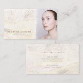 エレガントフェイクグリッター及び箔エステティシャン 名刺 (正面/裏面)