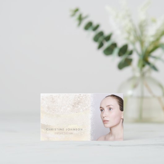 エレガントフェイクグリッター及び箔エステティシャン 名刺 (スタンド正面)