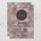 エレガントフェイクグリッター誕生日招待状 招待状 (正面/裏面)