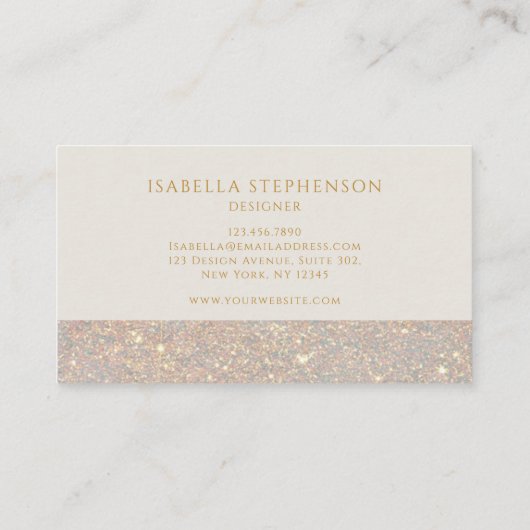 エレガントフェイクグリッター金ゴールドモダン 名刺 (裏面)