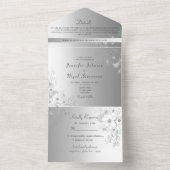 エレガントフェイクシルバー結婚ズ オールインワン招待状 (内側)