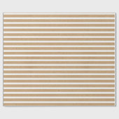 エレガントフェイクシンプルホワイトオンブラウン素朴クラフト ラッピングペーパー (フラット)