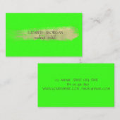 エレガントフェイクシンプル金の箔ブラシストローク、緑 名刺 (正面/裏面)