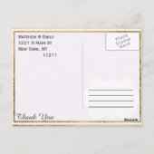 エレガントフェイクシンプル金ゴールドのアウトラインと白 ポストカード (裏面)