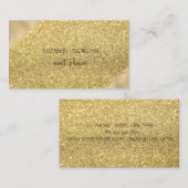 エレガントフェイクシンプル金ゴールドグリッター《写真》ぼけ味 名刺 (正面/裏面)
