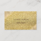 エレガントフェイクシンプル金ゴールドグリッター《写真》ぼけ味 名刺 (正面)