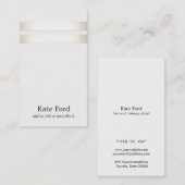 エレガントフェイクスタイリッシュシルバーストライプのオフ 名刺 (正面/裏面)