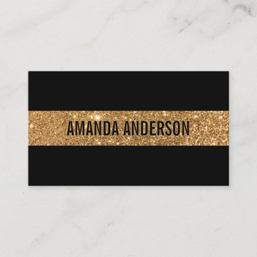 エレガントフェイクスタイリッシュ金ゴールドグリッター |名刺 名刺 (正面)