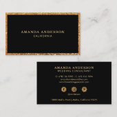 エレガントフェイクスタイリッシュ金ゴールドグリッター |名刺 名刺 (正面/裏面)