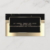 エレガントフェイクスタイリッシュ金ゴールド黒 名刺 (裏面)