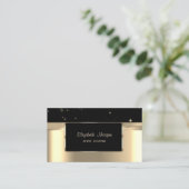 エレガントフェイクスタイリッシュ金ゴールド黒 名刺 (スタンド正面)