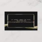エレガントフェイクスタイリッシュ金ゴールド黒 名刺 (裏面)