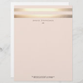 エレガントフェイクストライプの金ゴールド レターヘッド (正面/裏面)