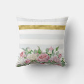 エレガントフェイクストライプ金ゴールド クッション (裏面)