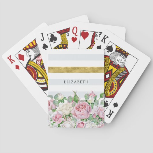 エレガントフェイクストライプ金ゴールド トランプ (裏面)