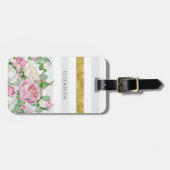 エレガントフェイクストライプ金ゴールド ラゲッジタグ (正面横)