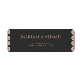 エレガントフェイクバラ灰色結婚装飾住所 ラベル (正面)