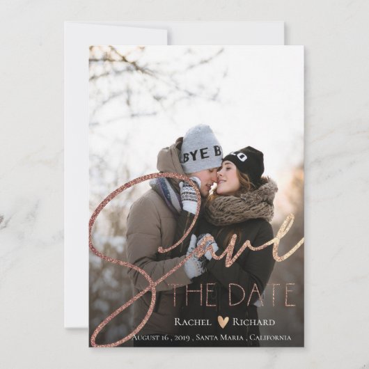 エレガントフェイクバラ結婚金ゴールド セーブザデート (正面)