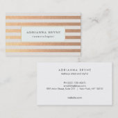 エレガントフェイクバラ金ゴールドストライプのパターンサロンスパ 名刺 (正面/裏面)