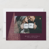 エレガントフェイクバラ金ゴールドツリー1枚の写真クリスマス シーズンカード (正面)