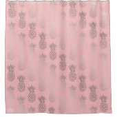 エレガントフェイクバラ金ゴールドピンクパイナップル シャワーカーテン (正面)