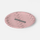 エレガントフェイクバラ金ゴールドピンクパイナップル ペーパープレート (アングル)