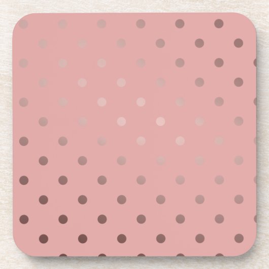 エレガントフェイクバラ金ゴールドピンク水玉模様 コースター (正面)