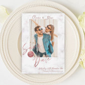 エレガントフェイクバラ金ゴールド写真ウェディング日付を保存 セーブザデート