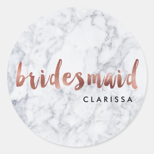 エレガントフェイクバラ金ゴールド白い大理石の花嫁 ラウンドシール (正面)