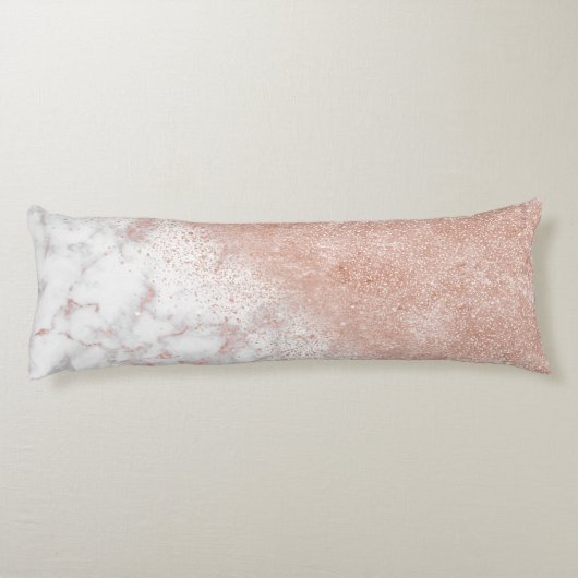 エレガントフェイクバラ金ゴールド紙吹雪白大理石画像 ボディピロー (裏面)