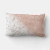 エレガントフェイクバラ金ゴールド紙吹雪白大理石画像 ランバークッション (裏面)