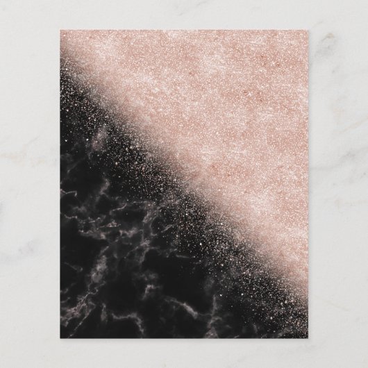 エレガントフェイクバラ金ゴールド紙吹雪黒大理石画像 チラシ (裏面)