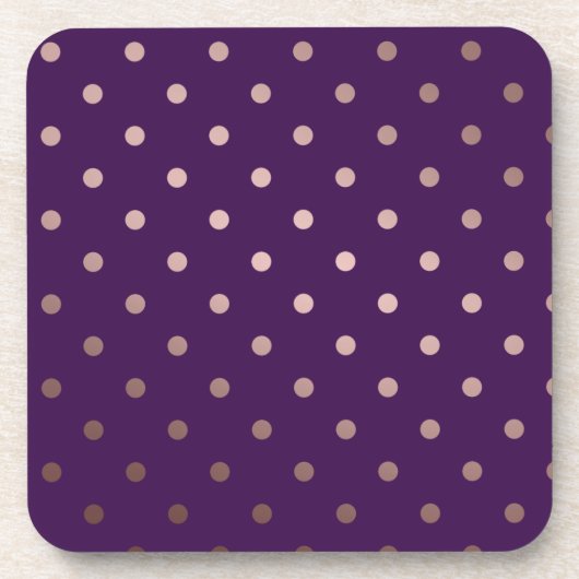 エレガントフェイクバラ金ゴールド紫水玉模様 コースター (正面)