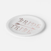 エレガントフェイクバラ金ゴールド花嫁デザイン ペーパープレート (アングル)