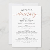 エレガントフェイクバラ金ゴールド週末誕生日旅程 招待状 (正面)