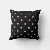 エレガントフェイクバラ金ゴールド黒水玉模様 クッション (裏面)