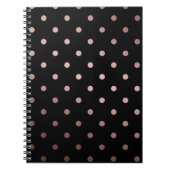 エレガントフェイクバラ金ゴールド黒水玉模様 ノートブック (正面)