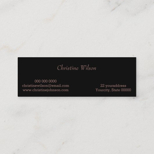 エレガントフェイクバラ金ゴールド スキニー名刺 (裏面)