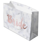 エレガントフェイクバラ金ゴールド「花嫁」白い大理石 ラージペーパーバッグ (裏面アングル)