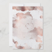 エレガントフェイクバラ金箔グリッターブライダルシャワー 招待状 (裏面)