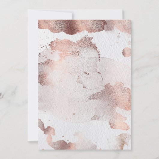 エレガントフェイクバラ金箔グリッターブライダルシャワー 招待状 (裏面)