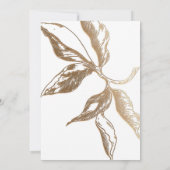 エレガントフェイクフォーマル金ゴールド結婚フローラ 招待状 (裏面)