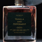 エレガントフェイクミニマル革・金ゴールド製品ラベル スクエアシール